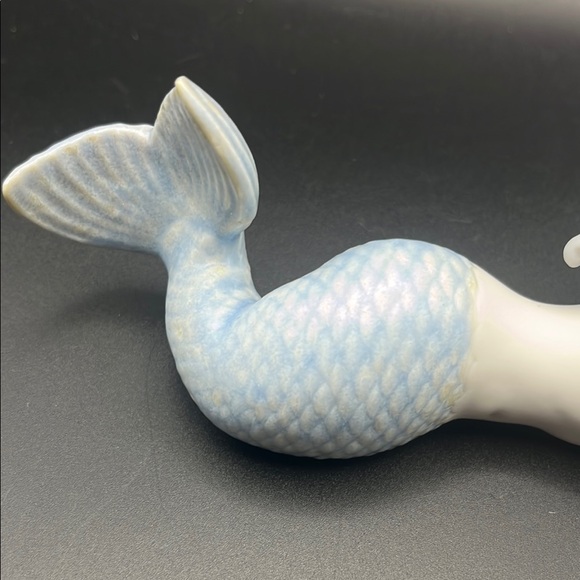 Elegant Mermaid Figurine in Soft Blue and White - Picture 3 of 7